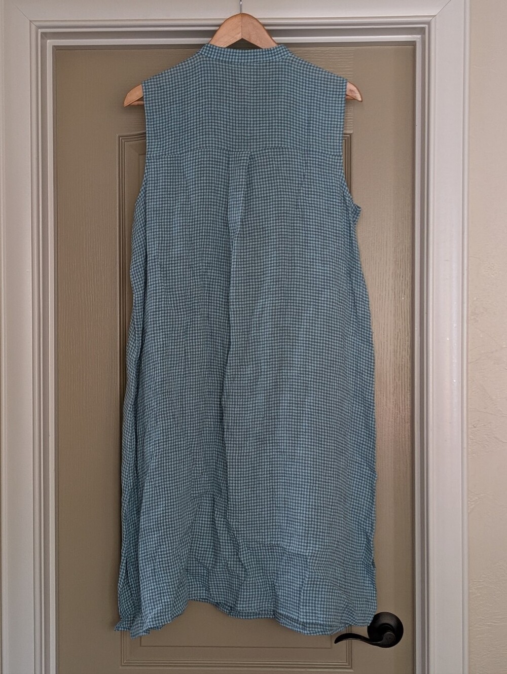 NWT Eileen Fisher Puckered Organic Linen Mandarin Collar Dress - L - Amal - Picture 3 of 12